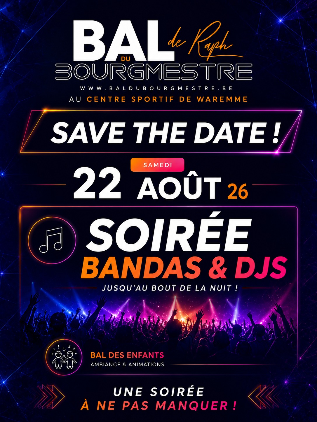 Save the Date - Bal du Bourgmestre - 22 août 2026